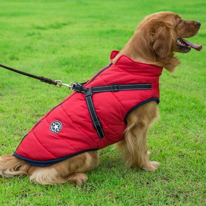 Waterproof Winter Dog Jacket with Built-in Harness