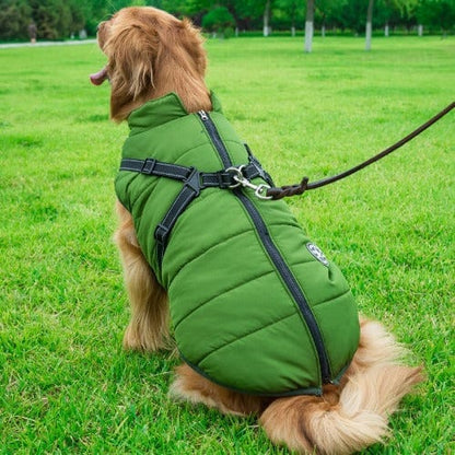 Waterproof Winter Dog Jacket with Built-in Harness