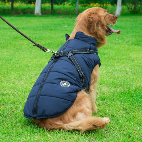 Waterproof Winter Dog Jacket with Built-in Harness